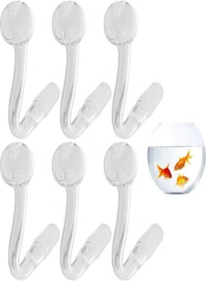 6 عبوات من أنابيب تدفق نافورة الزجاج الشفاف لحوض السمك